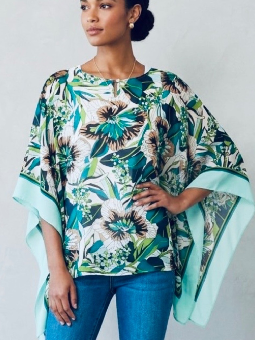 ✨ Joan Rivers Floral Caftan Floral Print Blouse ✨